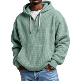 3D Printed Men's Double Hood Zipper Hooded Sweater (Option: Green-M)