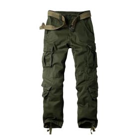 Three-dimensional Pocket Overalls Men's Multi-pocket (Option: Eight Pockets Army Green-30)
