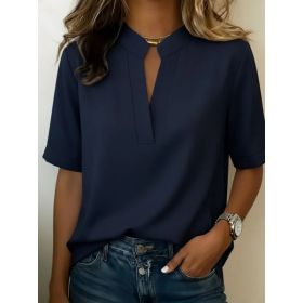 Amazon Cross-Border Womens Tops For Europe And The US (Option: Navy Blue-M)