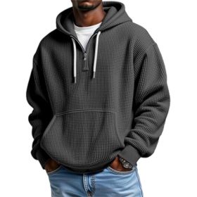 3D Printed Men's Double Hood Zipper Hooded Sweater (Option: Black-L)