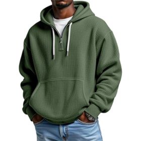 3D Printed Men's Double Hood Zipper Hooded Sweater (Option: Army Green-L)