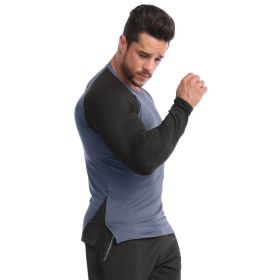 Fitness Clothes Men's High Elastic Breathability PRO Quick-drying (Option: Iron Grayish Black-L-1pcs)