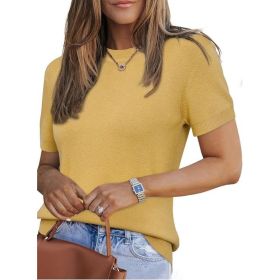 Essential Casual Fall Layered Pullover Sweater (Option: Yellow-XL)