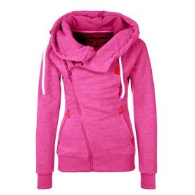 Women's Sport Cardigan Side Zipper Hoodie (Option: Red-4XL)