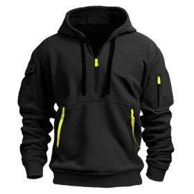 Dropped Shoulder Hooded Sweatshirt Men's Women's Plus Size Loose Pullover Fashion Sweatshirt (Option: Black-3XL-1pcs)