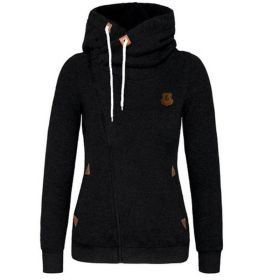 Women's Sport Cardigan Side Zipper Hoodie (Option: Black-XS)