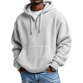 3D Printed Men's Double Hood Zipper Hooded Sweater (Option: White-L)