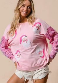 European And American Women's Clothing Christmas Long-sleeved Sweater (Option: Pink-XL)