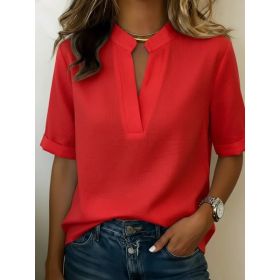 Amazon Cross-Border Womens Tops For Europe And The US (Option: Red-3XL)