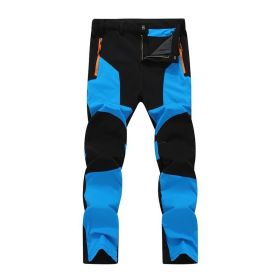 Outdoor Stretch Charging Men's Windproof Waterproof And Hard-wearing Breathable Quick-drying Pants (Option: Dark blue-5XL)