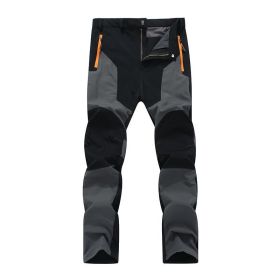 Outdoor Stretch Charging Men's Windproof Waterproof And Hard-wearing Breathable Quick-drying Pants (Option: Dark Gray-5XL)