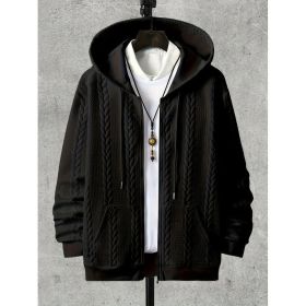 Men's Plus-sized Casual Hooded Sweater (Option: Black-6XL)
