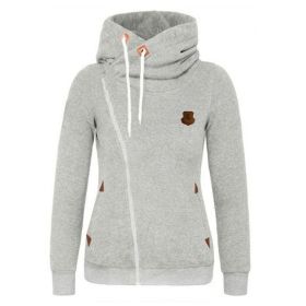 Women's Sport Cardigan Side Zipper Hoodie (Option: Light Gray-4XL)