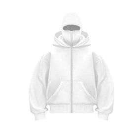 New European And American Autumn Spring Hooded Loose Cardigan Baseball Uniform Men (Option: White-XXXL)