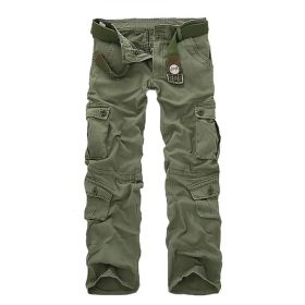 Three-dimensional Pocket Overalls Men's Multi-pocket (Option: Eight Pockets Grass Green-44)